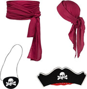 Bandaña da pirata - Cintura da pirata - Visiera da morte - Cappello da pirata - Accessori da pirata per donne - Sciarpa da pirata