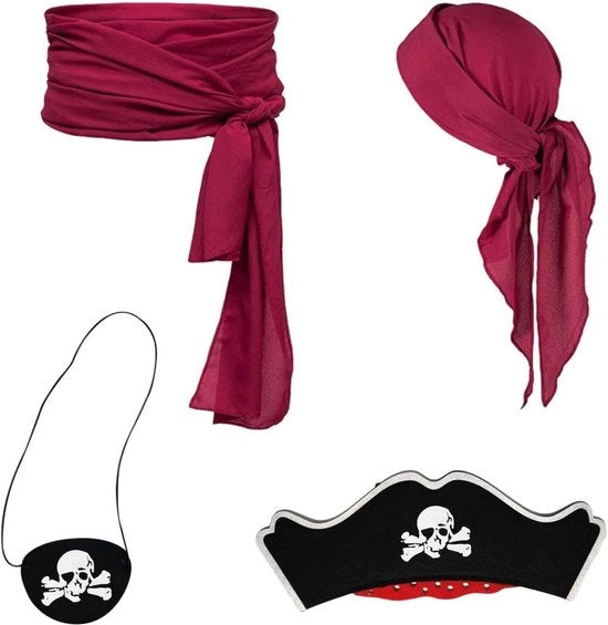 Bandaña da pirata - Cintura da pirata - Visiera da morte - Cappello da pirata - Accessori da pirata per donne - Sciarpa da pirata
