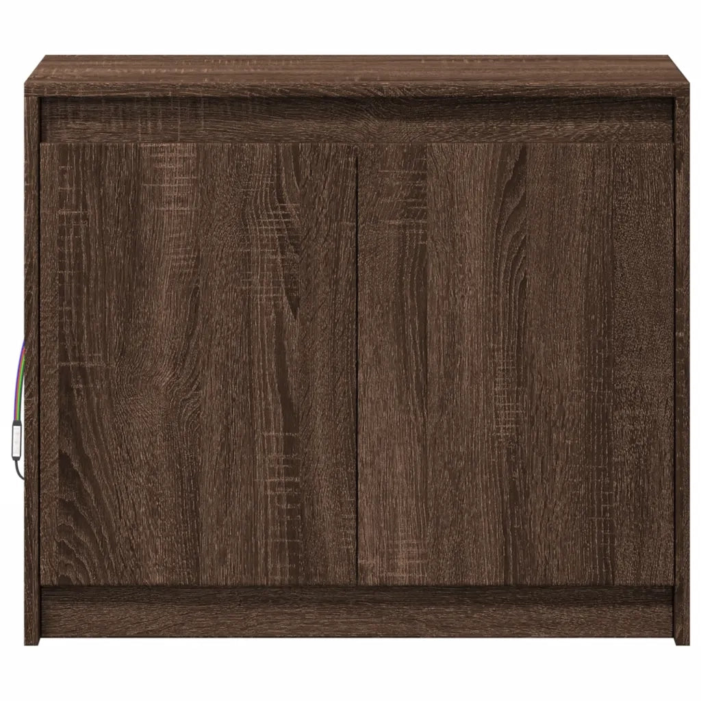 Credenza con LED Rovere Marrone 72x34x61 cm Legno Multistrato