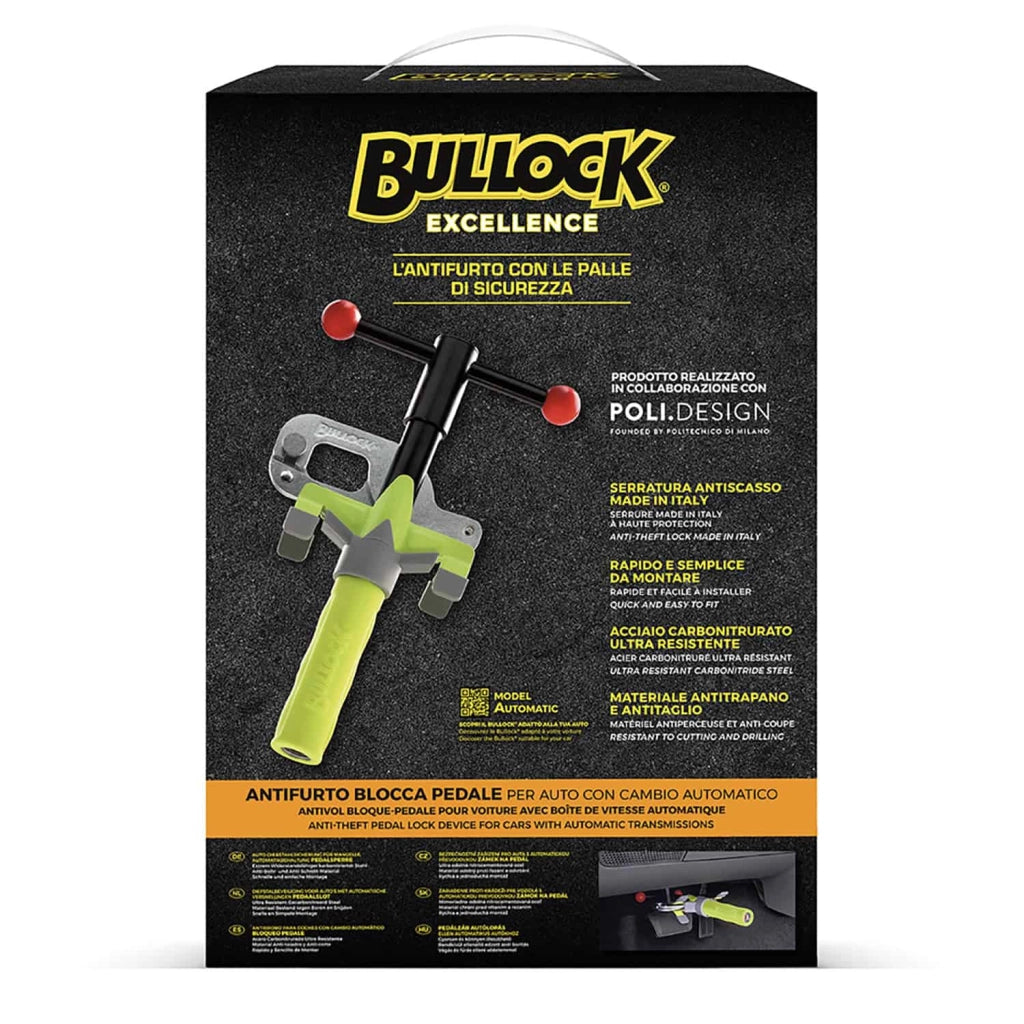 Bullock Excellence Antifurto Meccanico con Sistema Blocca Pedale per Auto con Cambio Automatico