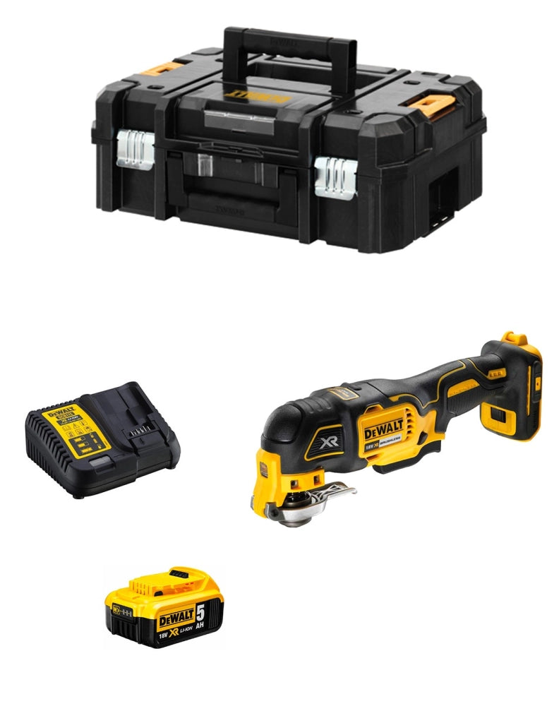 Utensile Multifunzione DeWALT DCS355P1T (1 x 5,0 Ah + DCB115 + TSTAK II)