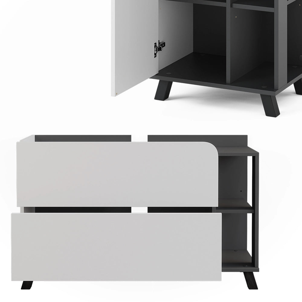 Vicco Set di mobili da bagno Antracite/bianco 3 parti