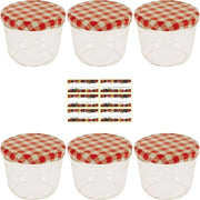 Set di 6 piccole conserve in vetro con coperchio a twist-off, forma a valva 230 ml - conserve per scatole di stock - inclusi etichette per le conserve con coperchio.