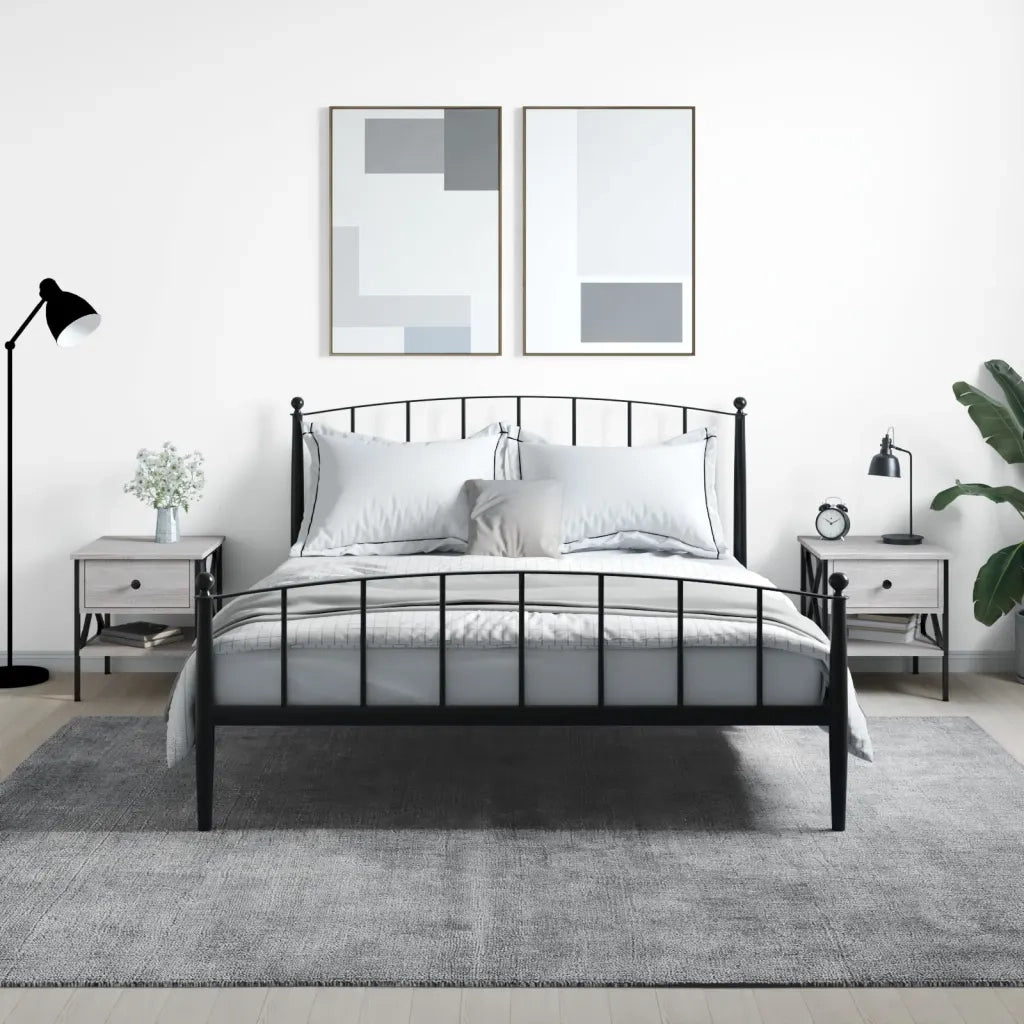 Set di 2 Comodini | Armadio da Notte | Mobiletto da notte Grigio Sonoma 40x42x45 cm in Legno Multistrato