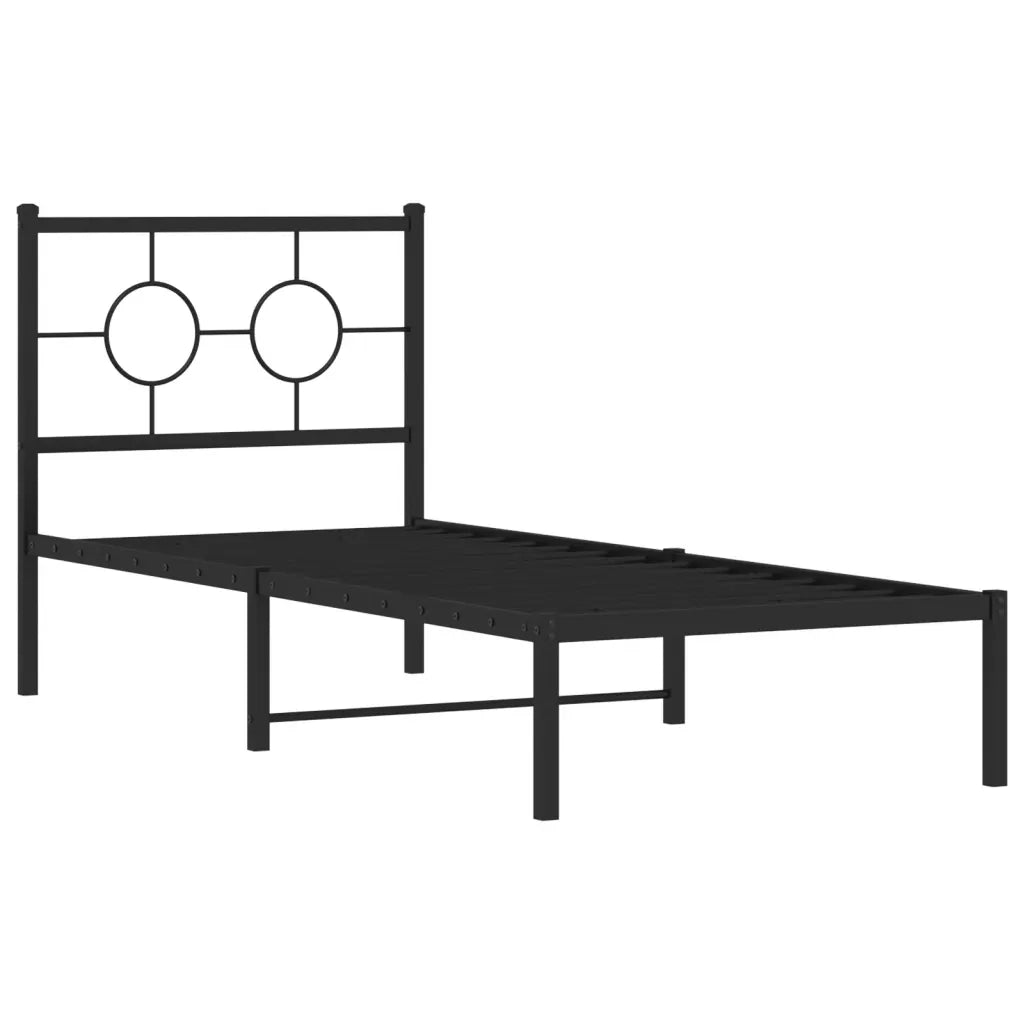 Giroletto con Testiera-Struttura Letto con testiera in Metallo Nero 80x200 cm 324443