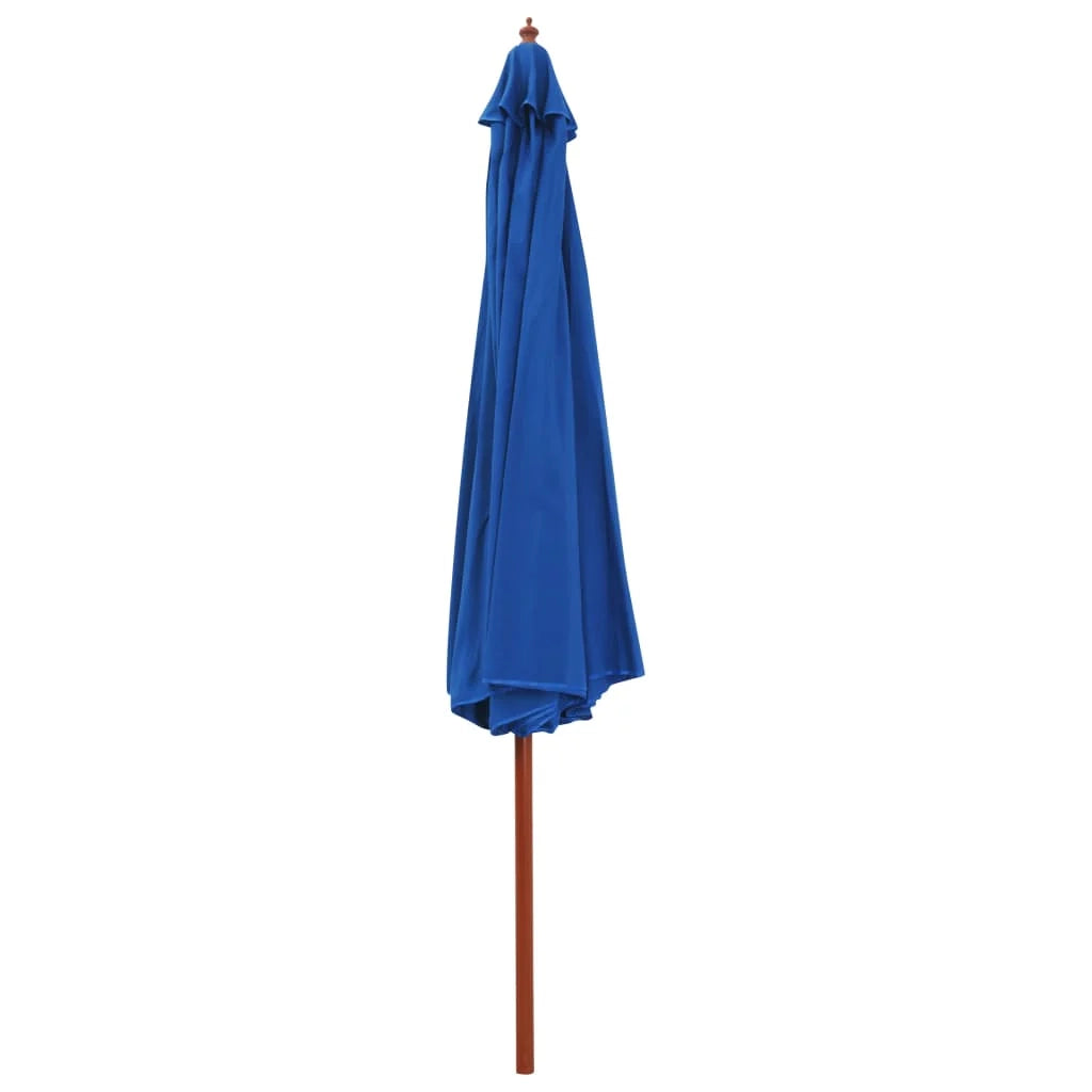 Ombrellone da esterno con palo in legno 350 cm blu 02_0008252