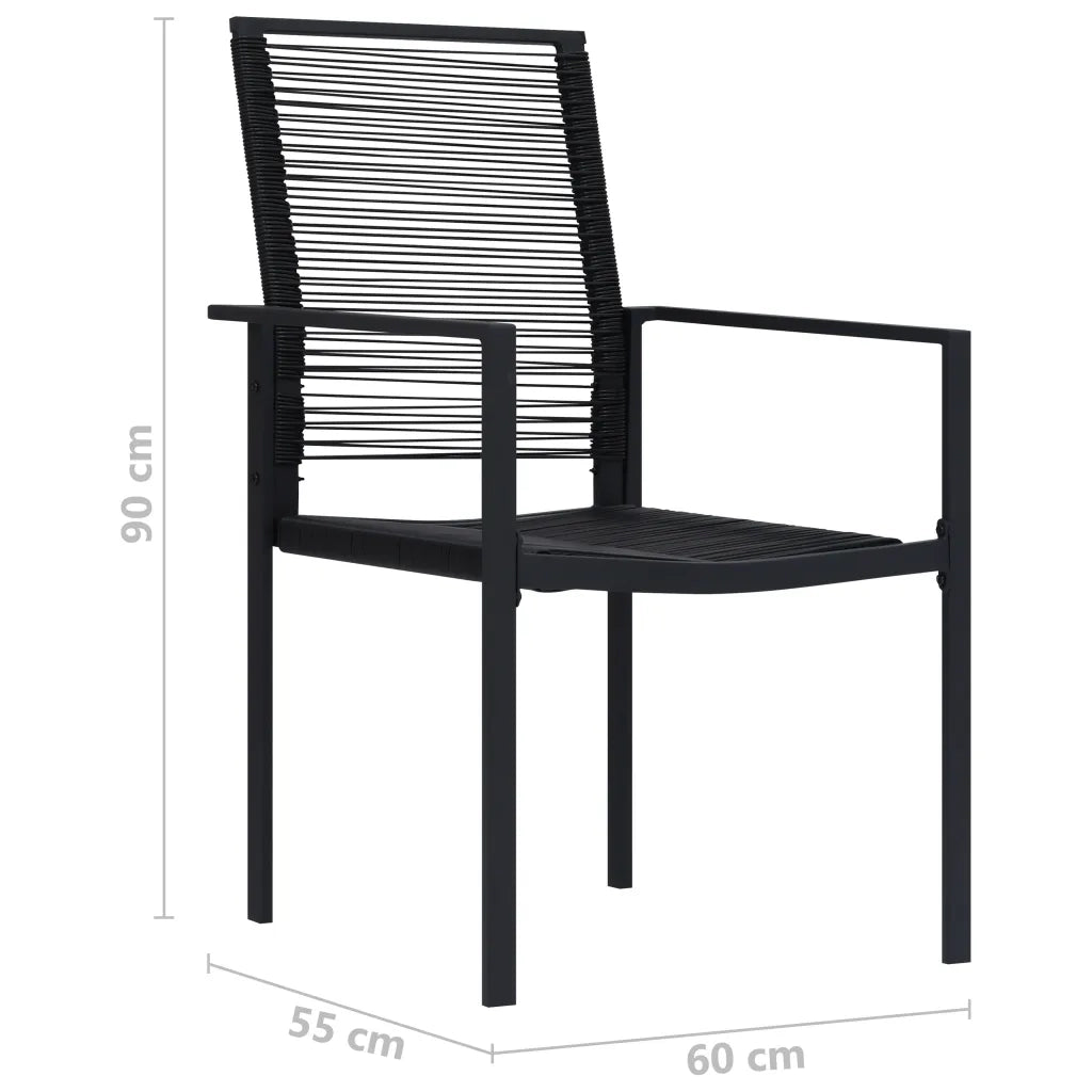 Sedie da Giardino 2 pz | Sedie da Esterno in Rattan PVC Nero