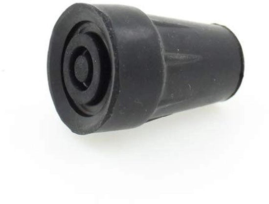 Ferrule in gomma a rullo 12mm - Rinforzato con anello metallico - Set di 4 - Gomma resistente - Ideale per bastoni da trekking - Cuffie nere compattabili - Bocchetta per bastone da passeggio