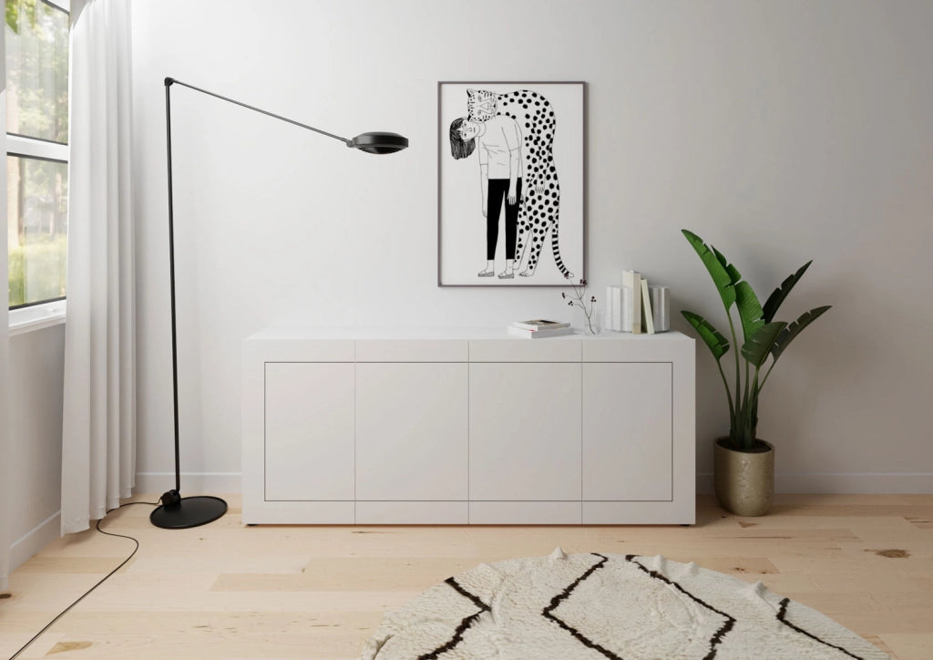 Madia 4 ante 200x40x83,5 cm Elios bianco lucido
