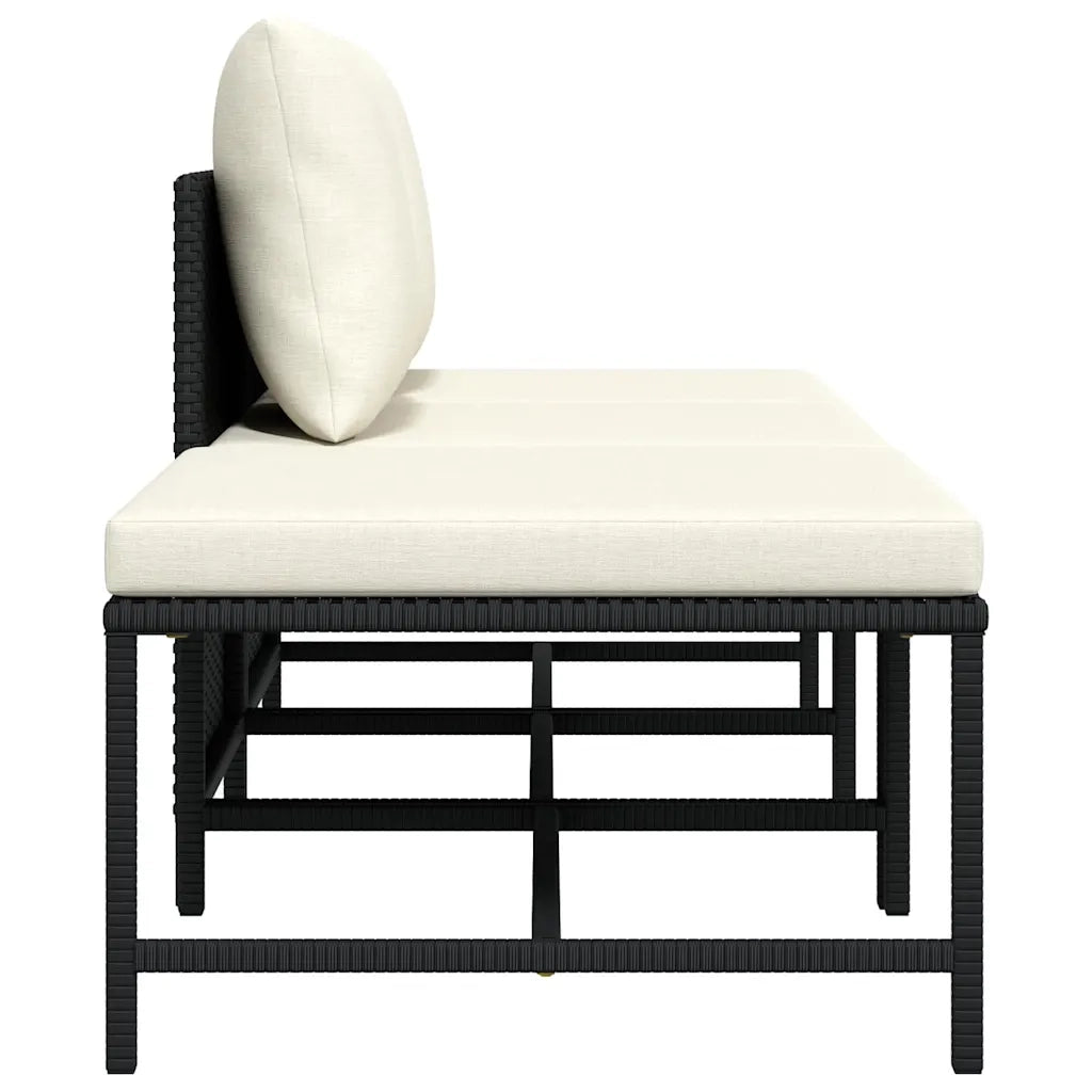 Salotto da Giardino-Set Divani da Giardino 3 pz con Cuscini in Polyrattan Nero 562318