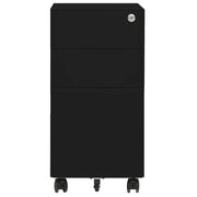 Schedario Mobile Nero 30x45x59 cm in Acciaio 335984
