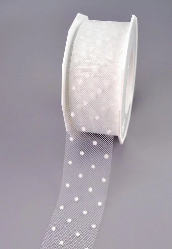 Nastro adesivo trasparente a strisce 25 m x 40 mm con nastri di regalo bianchi - Nastro adesivo a punti per matrimoni