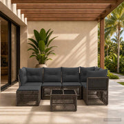 Set Divano da Giardino 7 pz Grigio polyrattan 3434294
