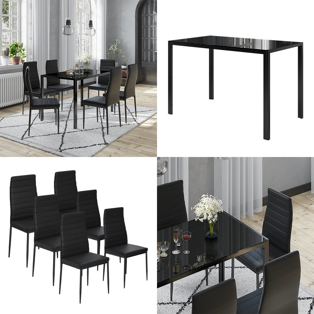 Vicco Set di tavoli da pranzo Nero 120 x 75 cm Set di 6
