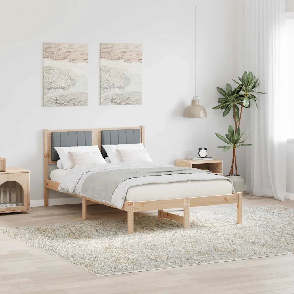 Letto con Testiera Rivestita Grigio chiaro 120 x 200 cm