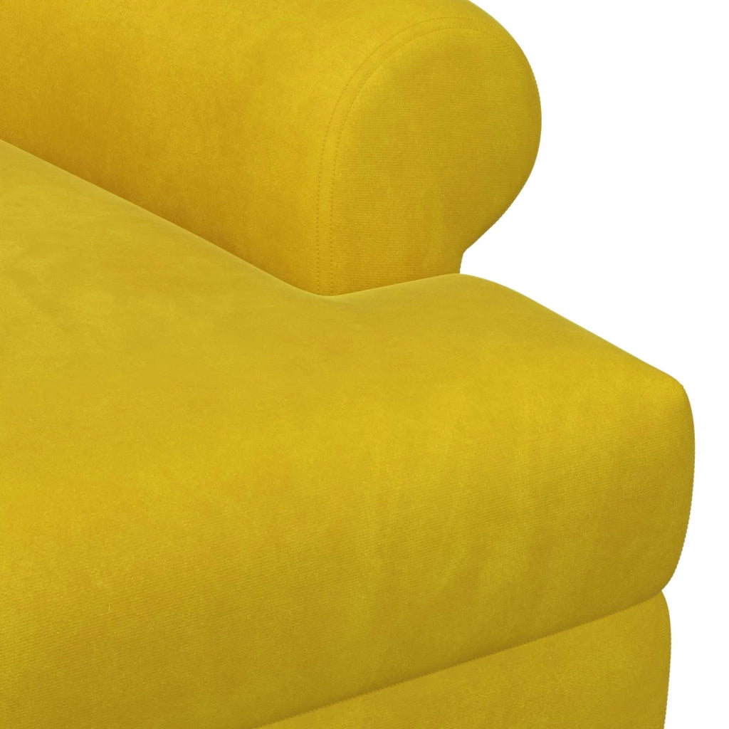 Loveseat con bottoni imbottiti Giallo 120 x 66 x 78 cm Velluto 42041835