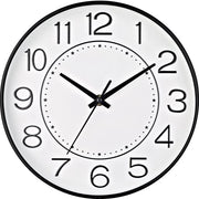 Orologio da parete in quercia da 25cm con cifre arabe, indicatore secondi e visualizzazione silenziosa per decorazione in soggiorno, cucina, ufficio e camera da letto (bianco e nero)