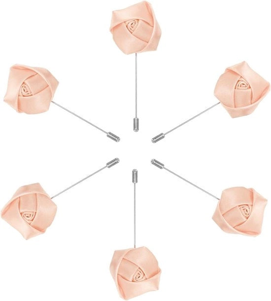 Boutonnières per uomo da cerimonia - 6 pezzi - vetro rosa opalescente.