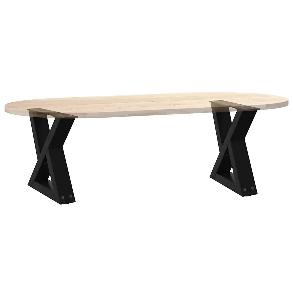 Gambe per Tavolino da Caffè 2 pz Nere 30x(30-31,3) cm Acciaio 4012676