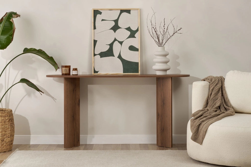 Consolle in legno "Sira" - 150 x 35 x 75 cm - Noce