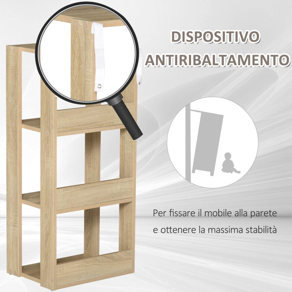 Libreria a Parete in Legno con 3 Ripiani ¨C Zephmum ¨C 40x29x88cm