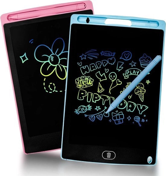 Tavole di disegno, tablet di disegno, 8,5 pollici display LCD, per bambini, lavagna di disegno, lavagna di collegamento, giocattoli, con funzione di blocco, schermo colorato, cancellabile, regalo, 2 pezzi, blu