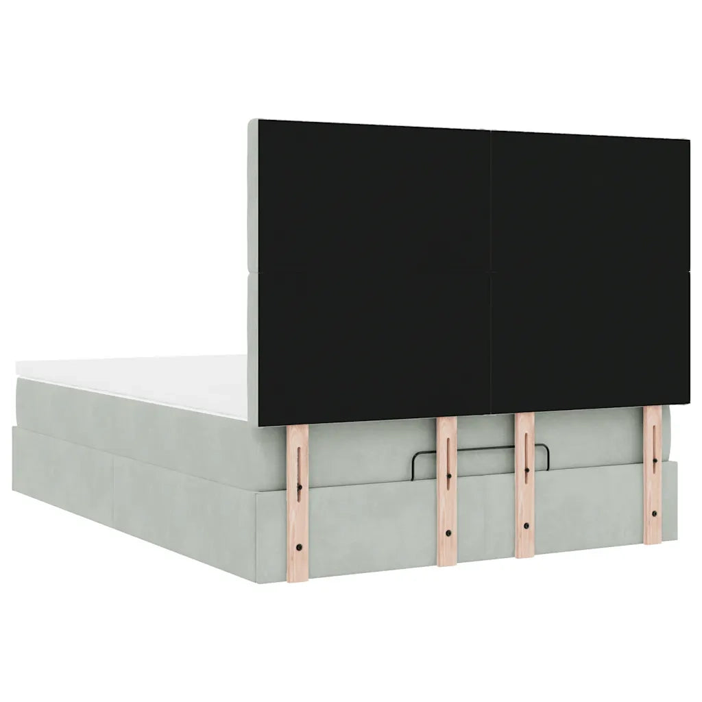 vidaXL Struttura Letto Pouf con Materassi 140x190 cm Velluto
