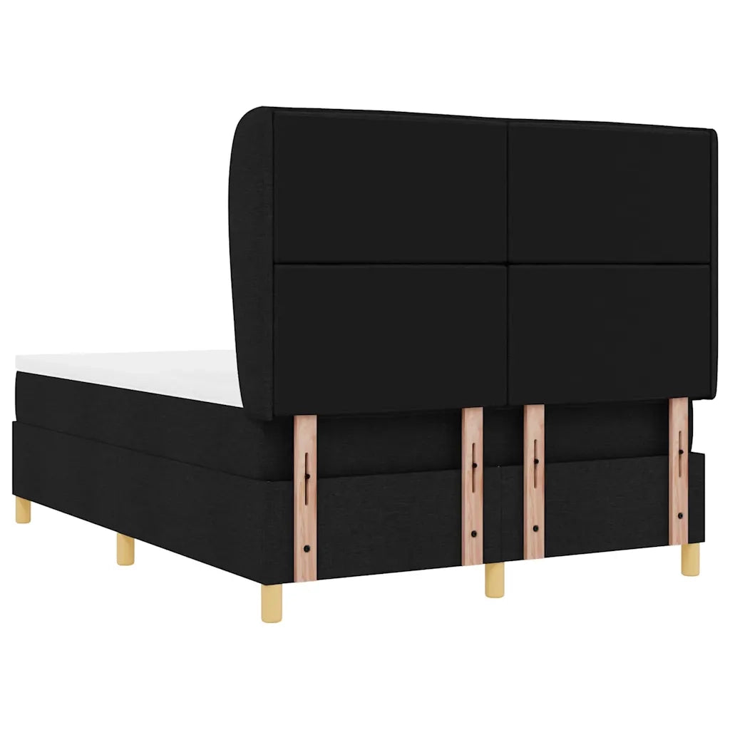 Letto a molle con materasso Nero 200 x 140 cm Tessuto 3340692