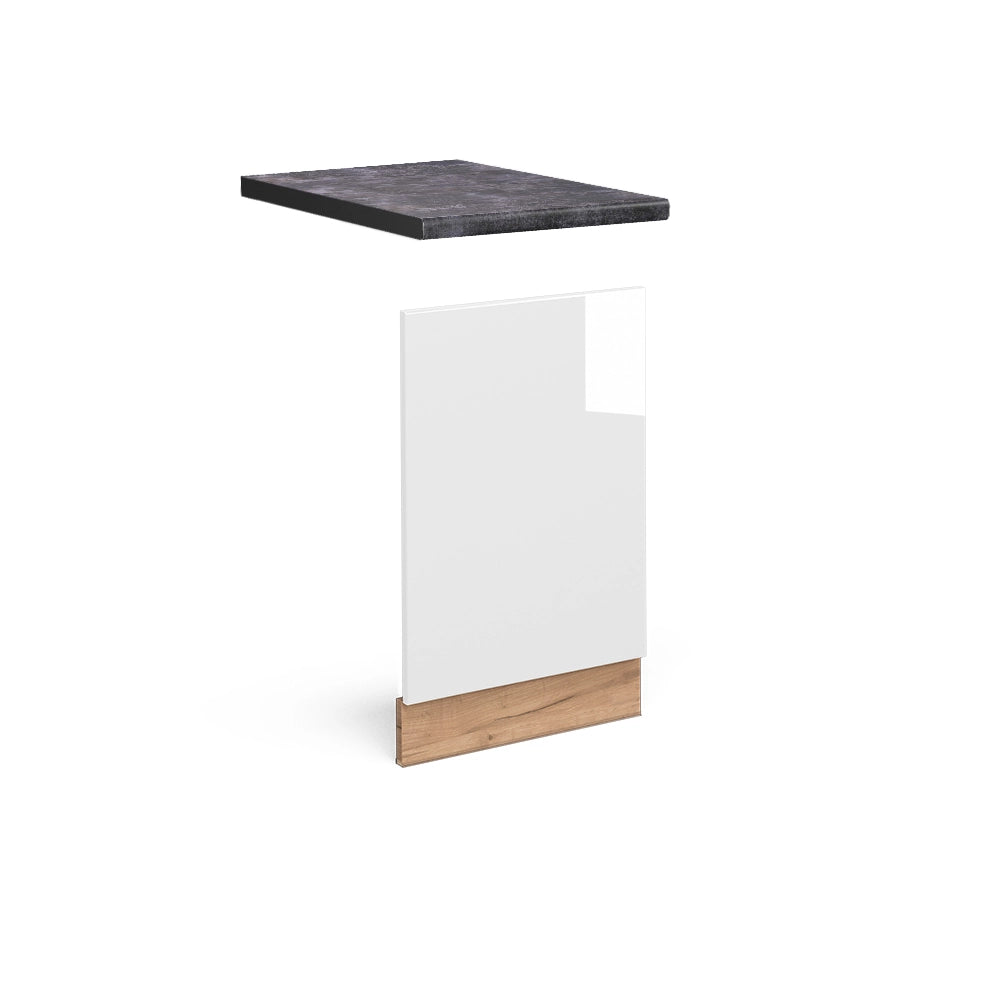 Pannello frontale Fame-Line Bianco lucido/Rovere dorato 45 cm, PL Antracite Vicco
