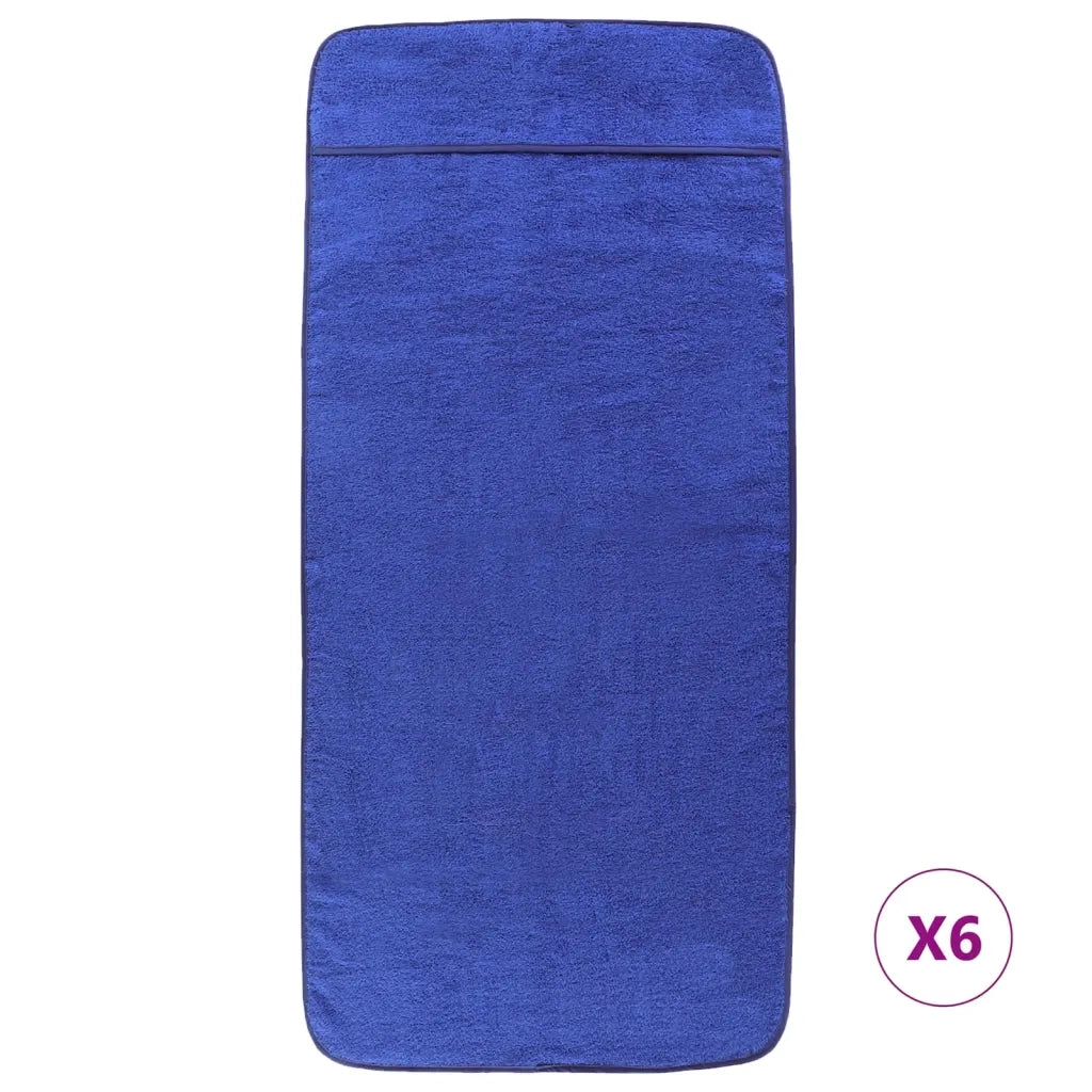 Asciugamani da Spiaggia 6 pz Blu Reale 60x135 cm Tessuto 400 GSM CFW8877893