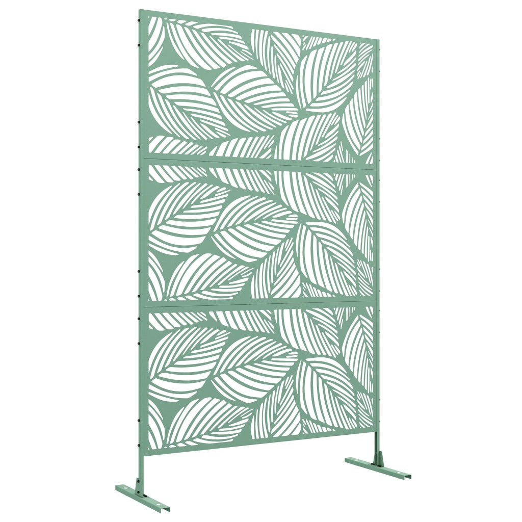 Paravento da esterno in metallo verde con motivo vegetale ¨C Zephmum ¨C 122x45x198 cm, verde