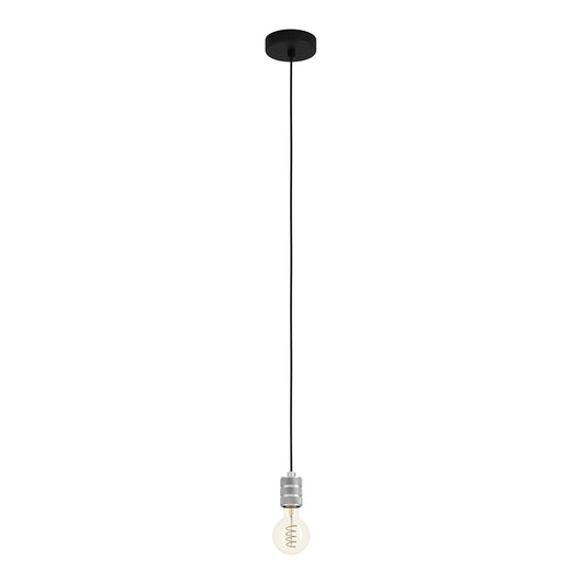 Lampadario A Sospensione Vintage Yorth Acciaio Nero Argento 1 Luce E27