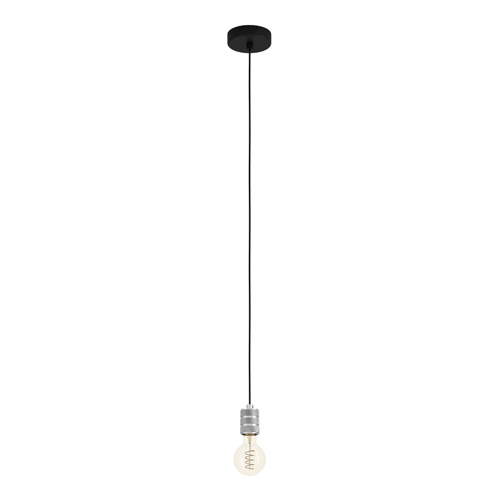 Lampadario A Sospensione Vintage Yorth Acciaio Nero Argento 1 Luce E27