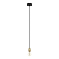 Lampadario A Sospensione Vintage Yorth Acciaio Nero Brunito 1 Luce E27