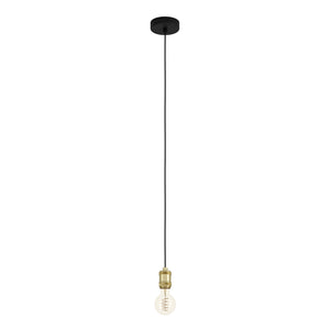 Lampadario A Sospensione Vintage Yorth Acciaio Nero Brunito 1 Luce E27