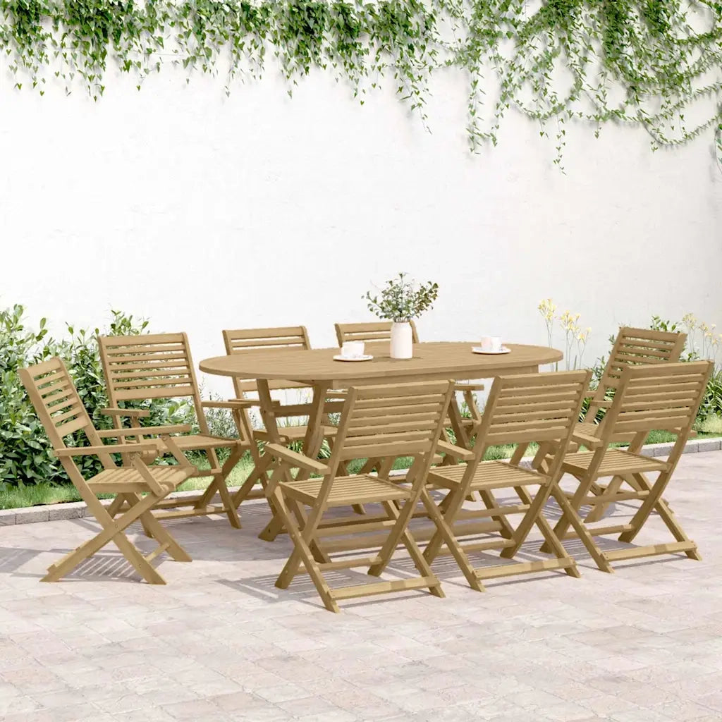 Set da Pranzo da Giardino 9 pz Legno Massello di Acacia 3295004