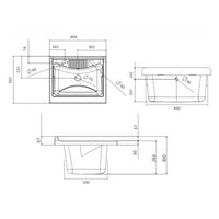 Lavatoio in resina con kit di montaggio 45 x 50