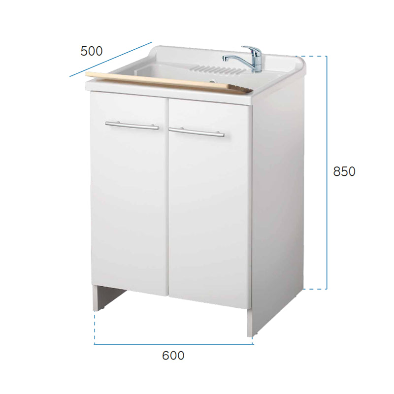Lavatoio in resina con kit di montaggio 45 x 50