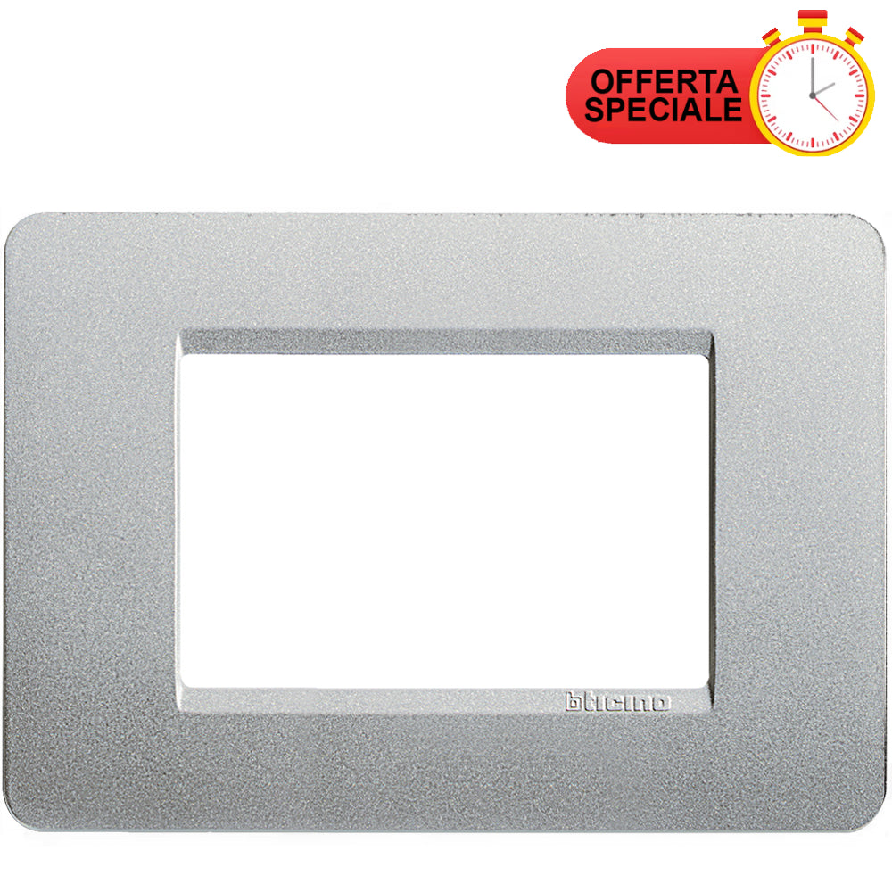 BTicino Matix Placca 3 Posti Silver AM4803SL