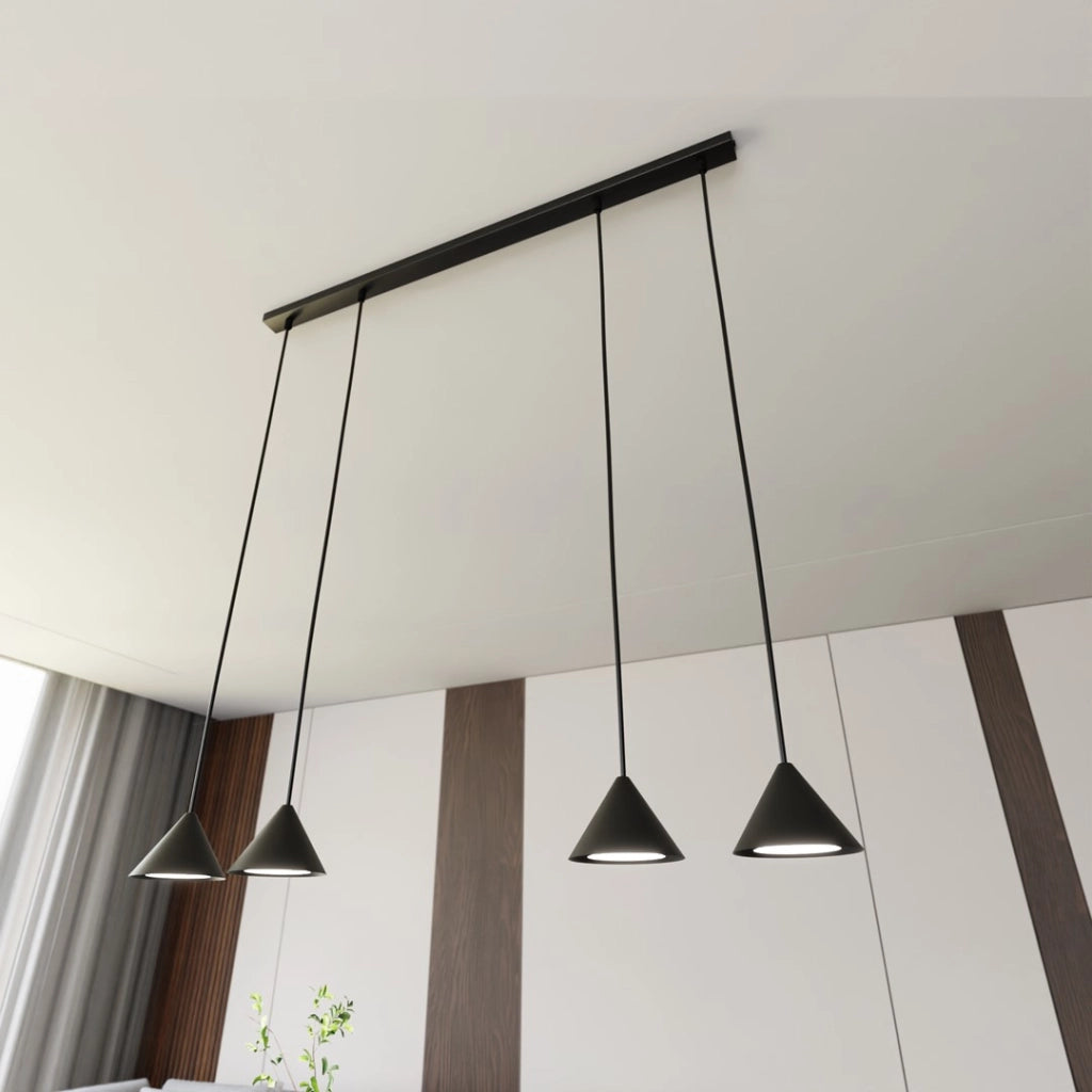 Lampada a sospensione nera 4 luci GX53 Emibig ELIT