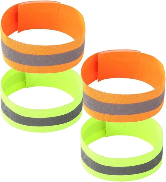 Set di protezione per bicicletta con strisce riflettenti | Protezione elastica con strisce riflettenti | Set da 4 | Accessori per bicicletta