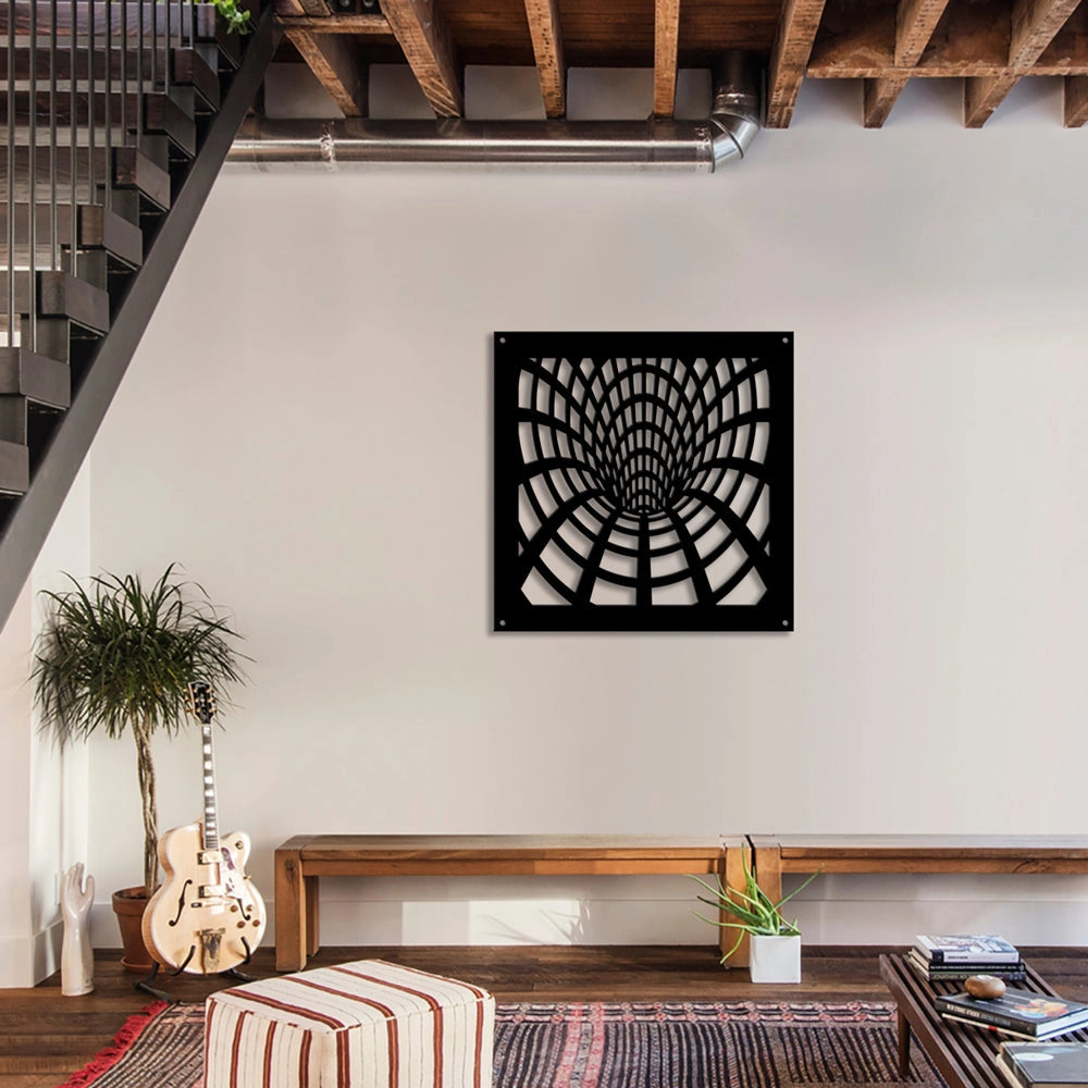 BLACK HOLE - Pannello in PVC traforato - Parasole Misura: 98x98 cm, Colore: nero