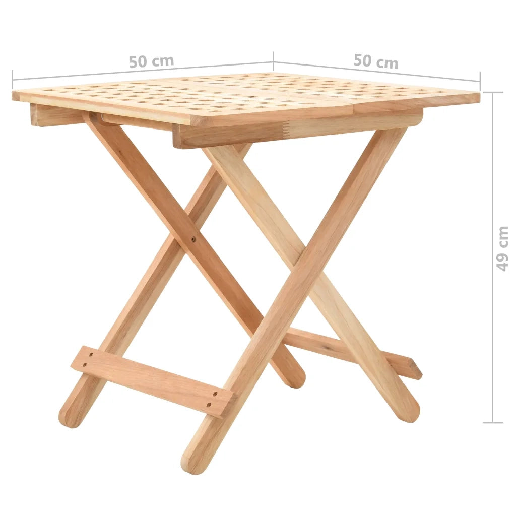 Tavolo Pieghevole in Legno di Noce 50x50x49 cm 247105