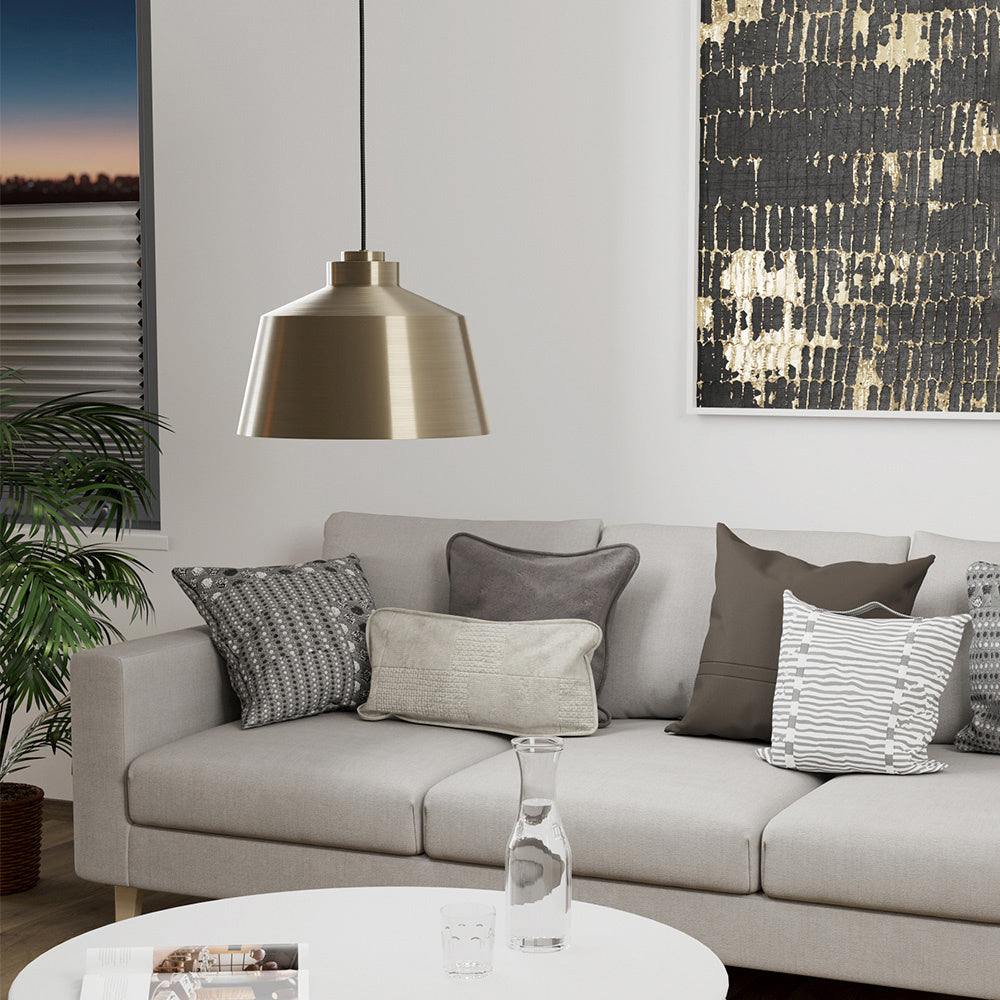 Lampadario Moderno Sud 1 Luce Acciaio Oro E Bianco