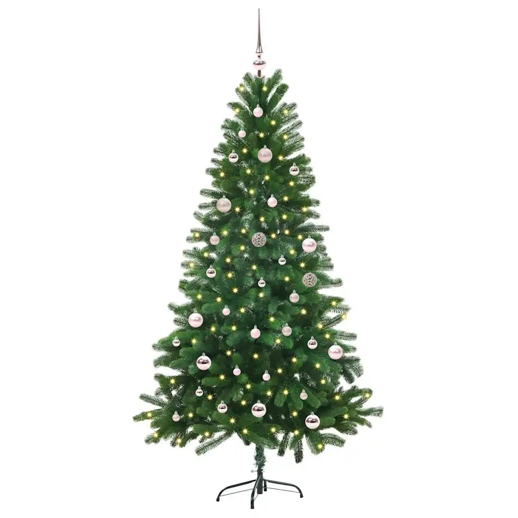 Albero di Natale | Decorazioni natalizie con 150 LED con supporto Verde 150 cm PE