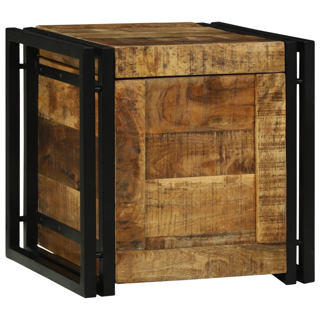 Scatola di stoccaggio 40x40x40 cm in legno massello grezzo