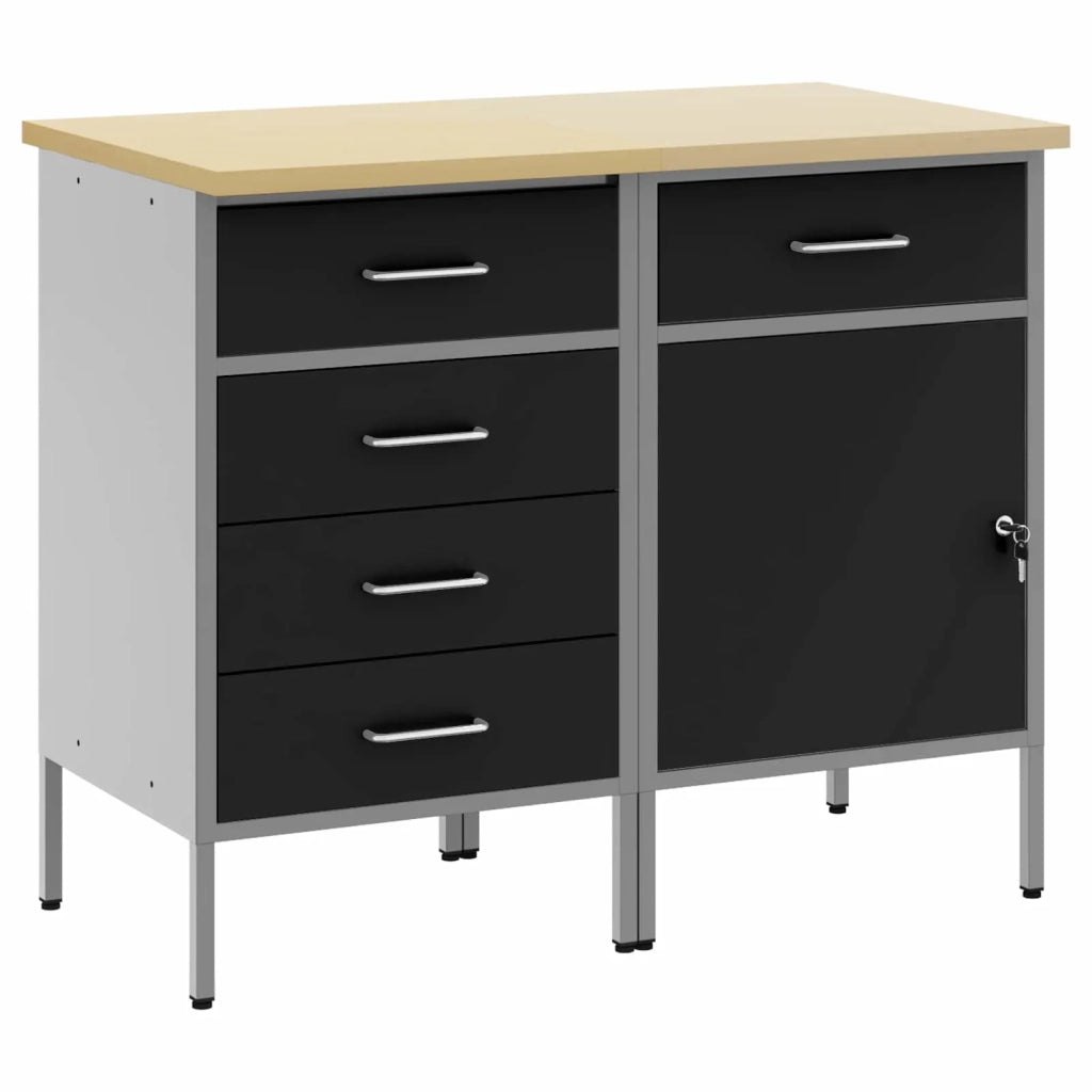 Mobile da lavoro 2 pz Nero e Grigio 100 x 55 x 85 cm CFW3298741