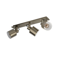 Plafoniera/Spot Moderna Sud 3 Luci Acciaio Oro E Bianco