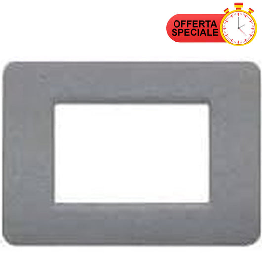 BTicino Matix Placca 3 Posti Grigio Pietra AM4803SP