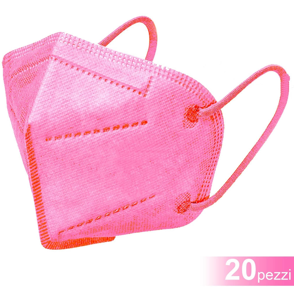 Trade Shop - 20 Mascherine Protettive Ffp2 Senza Valvola Mascherina Mini Colore Rosa Bambine -